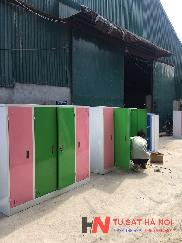 Sản xuất tủ sắt mầm non 4 cánh chăn màn cho khách hàng tại Hải Dương 4