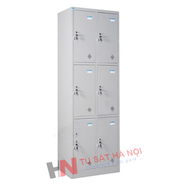 Tủ sắt locker 6 ngăn 2 khoang giá rẻ