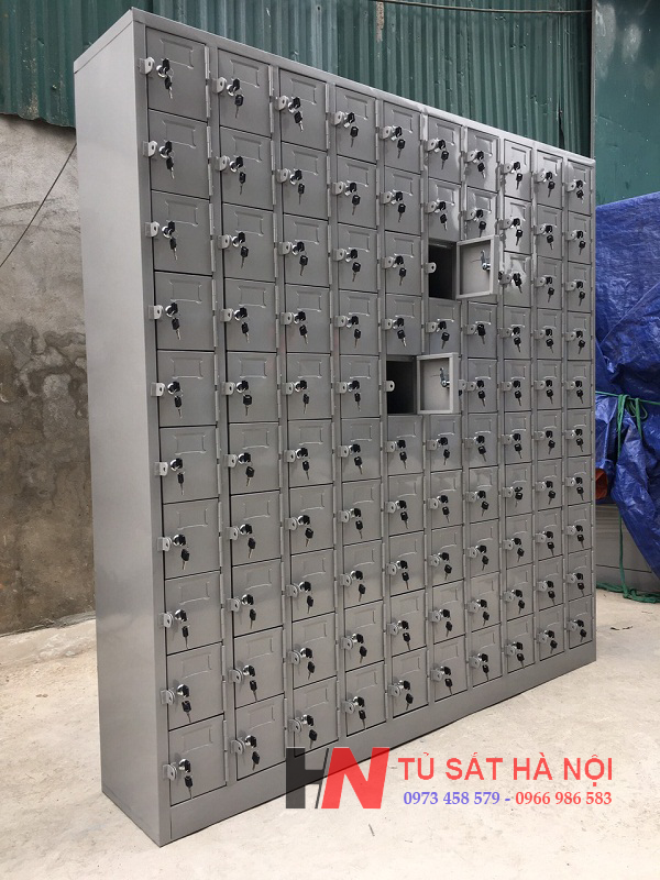 Tủ sắt locker 100 ngăn để điện thoại sản xuất theo yêu cầu