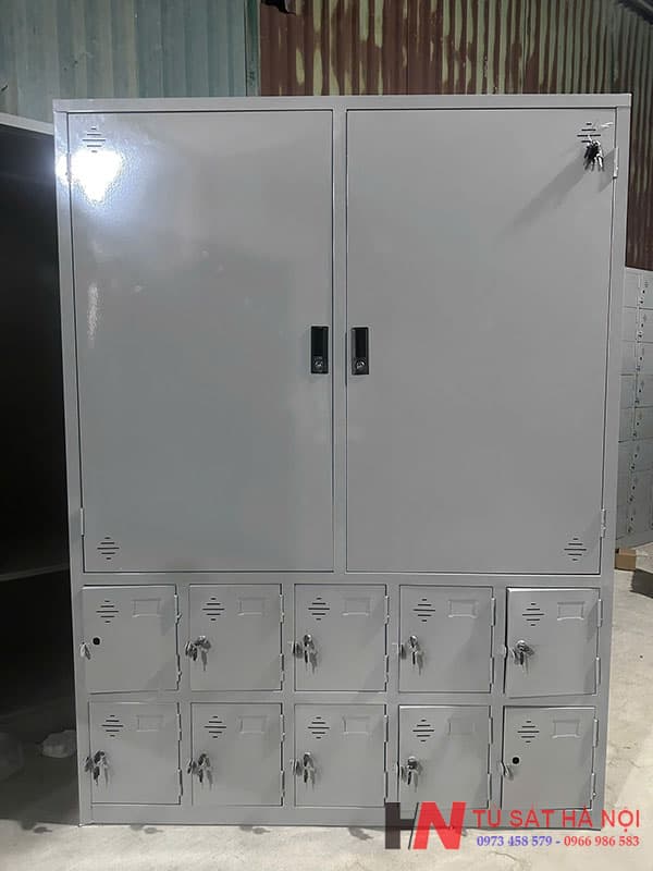 Tủ sắt đa năng thiết kế 10 ngăn v&agrave; 2 khoang lớn