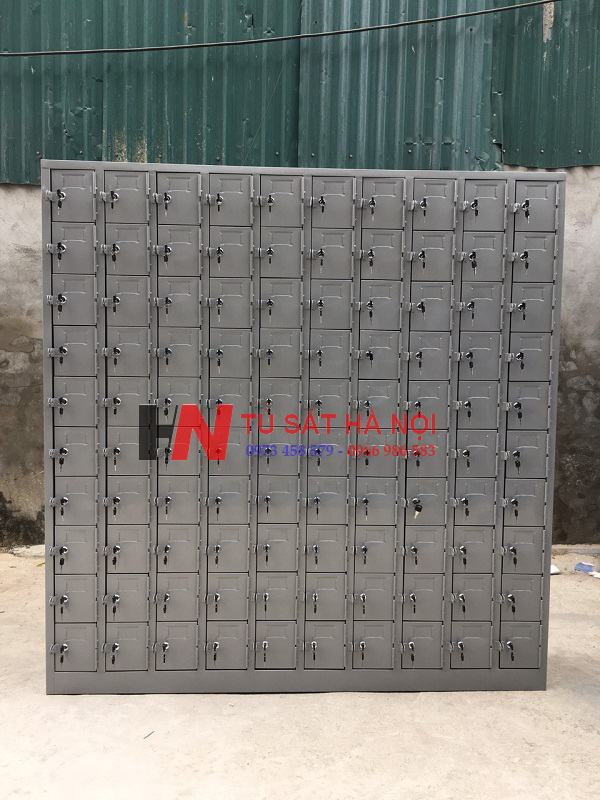 Tủ sắt locker 100 ngăn để điện thoại sản xuất theo yêu cầu 2