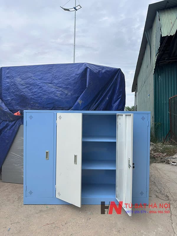 hoàn thiện tủ sắt chăn màn 4 cánh